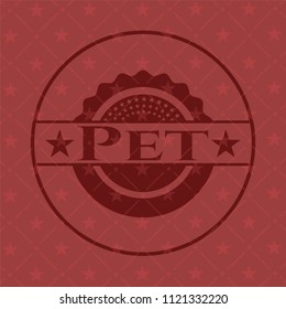 Pet badge with red background