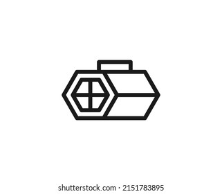 Pet bag line icon. Vector symbol in trendy flat style on white background. Veterinary sign for design.