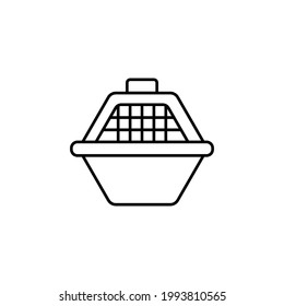 pet basket icon vector line style. pet shop icon design. isolated on white background