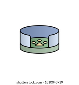Pet bed color gradient vector icon