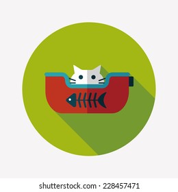 Pet bed flat icon with long shadow,eps10