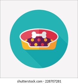 Pet bed flat icon with long shadow,eps10