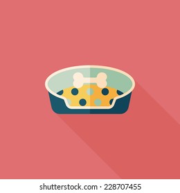 Pet bed flat icon with long shadow,eps10