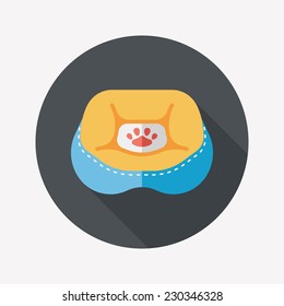 Pet bed flat icon with long shadow,eps10