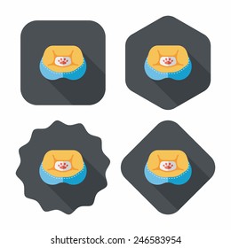 Pet bed flat icon with long shadow,eps10