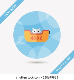 Pet bed flat icon with long shadow,eps10