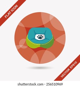 Pet bed flat icon with long shadow,eps10