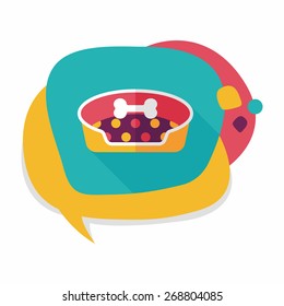 Pet bed flat icon with long shadow,eps10
