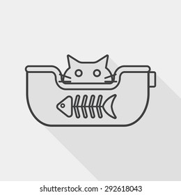 Pet bed flat icon with long shadow,eps10
