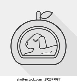 Pet bed flat icon with long shadow,eps10