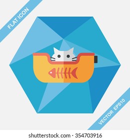 Pet bed flat icon with long shadow,eps10