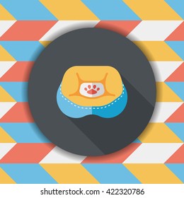 Pet bed flat icon with long shadow,eps10