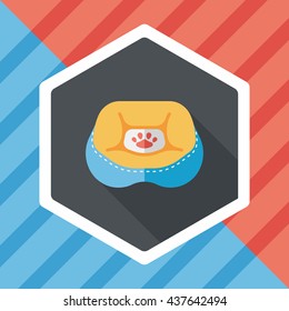Pet bed flat icon with long shadow,eps10
