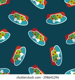 Pet bed flat icon,eps10 seamless pattern background