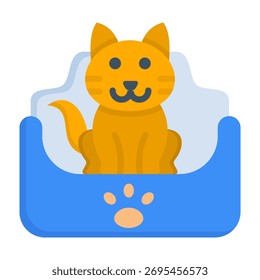 Ilustração de vetor de estilo plano de ícone de cama de animal de estimação
