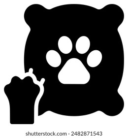 Pet bed icon with glyph style. Suitable for website design, logo, app and UI. Based on the size of the icon in general, so it can be reduced.