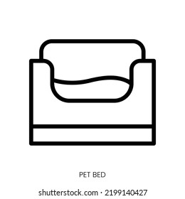 pet bed icon. Line Art Style Design Isolated On White Background