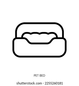 pet bed icon. Line Art Style Design Isolated On White Background
