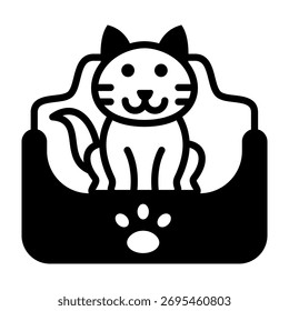 Icono de cama para mascotas Ilustración vectorial de estilo mixto