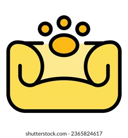 Pet bed icon outline vector. Cat house. Furniture shop color flat