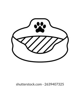 Pet bed icon and symbol design with editable stroke