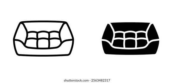 Pet bed icons in outline and fill. vector illustration for ui.