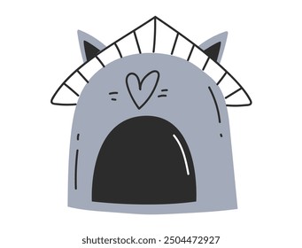 Pet bed isolated on white background flat simple style. Vector graphic design illustration element