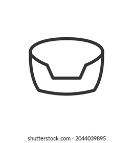 Pet bed line icon in trendy style. Stroke vector pictogram isolated on a white background. Pet bed premium outline icons.