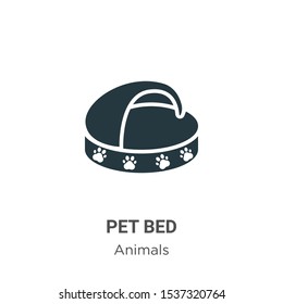 Pet bed vector icon on white background. Flat vector pet bed icon symbol sign from modern animals collection for mobile concept and web apps design.