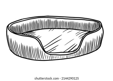 Pet bed vector illustration isolated on white background