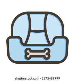 Pet Bed Vector Thick Line Filled Colors Icon For Personal And Commercial Use.
