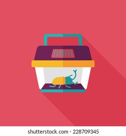 Pet beetle flat icon with long shadow,eps10