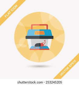 Pet beetle flat icon with long shadow,eps10