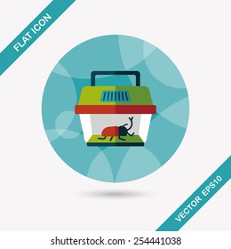 Pet beetle flat icon with long shadow,eps10