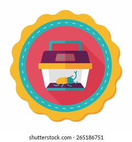 Pet beetle flat icon with long shadow,eps10