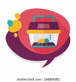 Pet beetle flat icon with long shadow,eps10