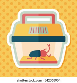 Pet beetle flat icon with long shadow,eps10