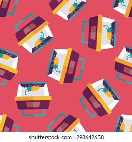 Pet beetle flat icon,eps10 seamless pattern background