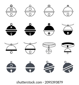 pet bell icons set. pet bell pack symbol vector elements for infographic web