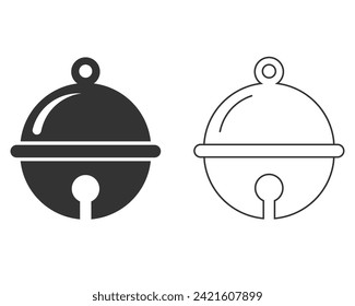 Pet bell line icon set, vector illustration. Flat design style.Vector pet bell icon illustration isolated on White background, pet bell icon