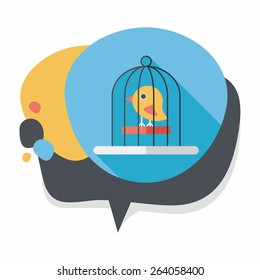 Pet bird cage flat icon with long shadow, eps10