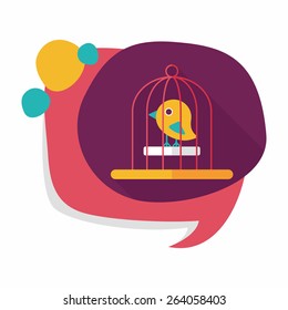 Pet bird cage flat icon with long shadow, eps10