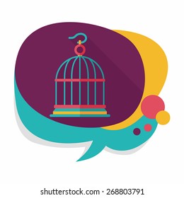 Pet bird cage flat icon with long shadow, eps10