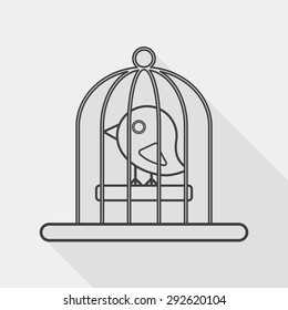 Pet bird cage flat icon with long shadow, eps10