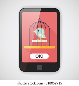 Pet bird cage flat icon with long shadow, eps10
