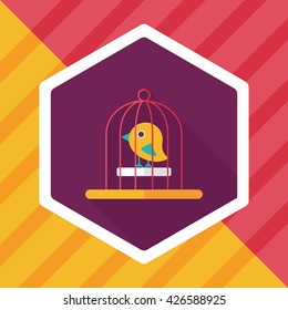 Pet bird cage flat icon with long shadow, eps10