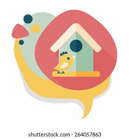 Pet bird house flat icon with long shadow,eps10