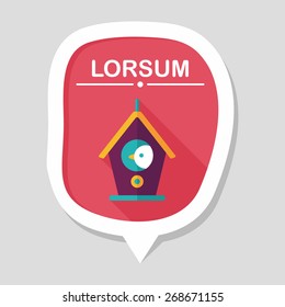 Pet bird house flat icon with long shadow,eps10