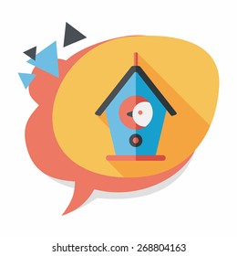 Pet bird house flat icon with long shadow,eps10