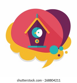 Pet bird house flat icon with long shadow,eps10